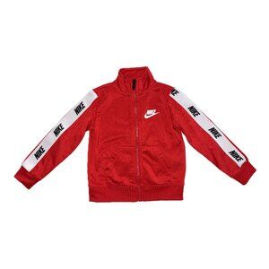 Nike Red Track Jacket with White Logo Tape